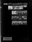 Miscellaneous photos - social gathering, two men looking at framed object, woman playing piano, group of men (12 Negatives), October 29-31, 1965 [Sleeve 94, Folder a, Box 38]